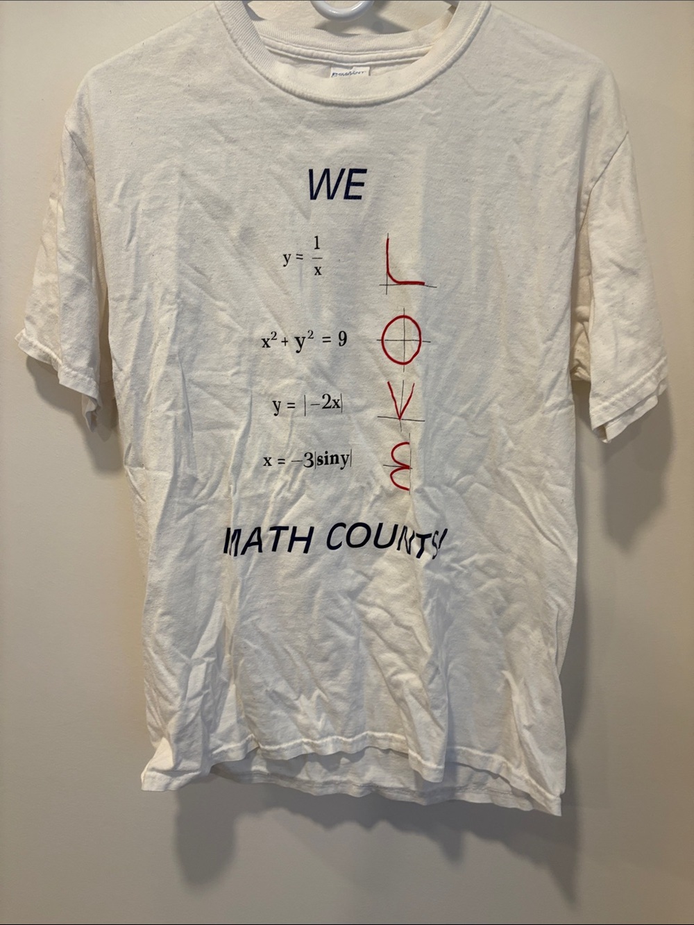 Port and Company White Kids Math Graphic Tee with Red Accent